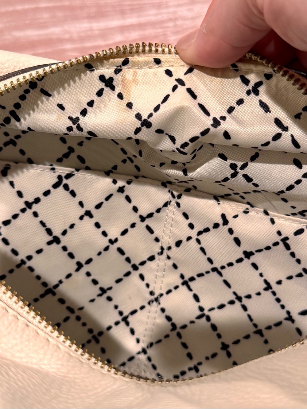 Kate Spade Cream White & Navy Handbag Purse Crossbody Leather Grant Park Alida - Picture 7 of 15